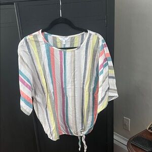 Time and Tru Colorful Striped Blouse